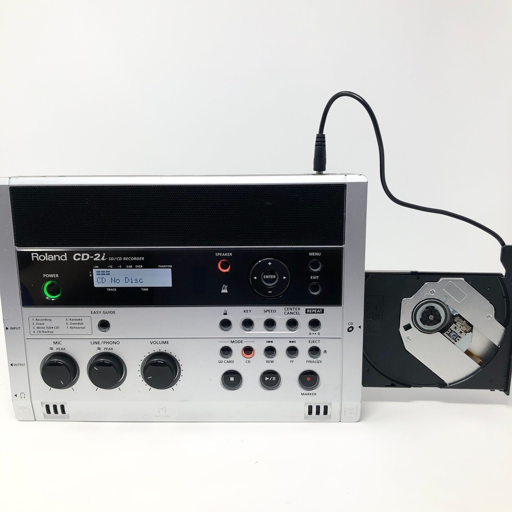 Roland CD-2i Portable SD CD Recorder Built-in Stereo Mic Silver Black CD2i